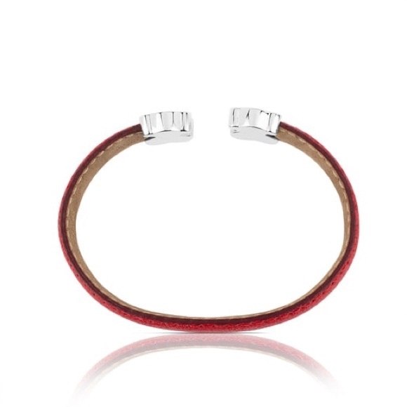 TOUS Sweet Dolls bangle in sterling silver and red leather. - Picture 3 of 8